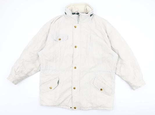 GORE-TEX Womens White Overcoat Coat Size 22 Zip - Vintage
