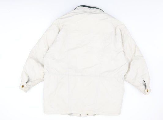 GORE-TEX Womens White Overcoat Coat Size 22 Zip - Vintage