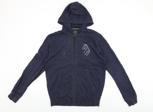 Luke Sport Mens Blue Cotton Full Zip Hoodie Size M