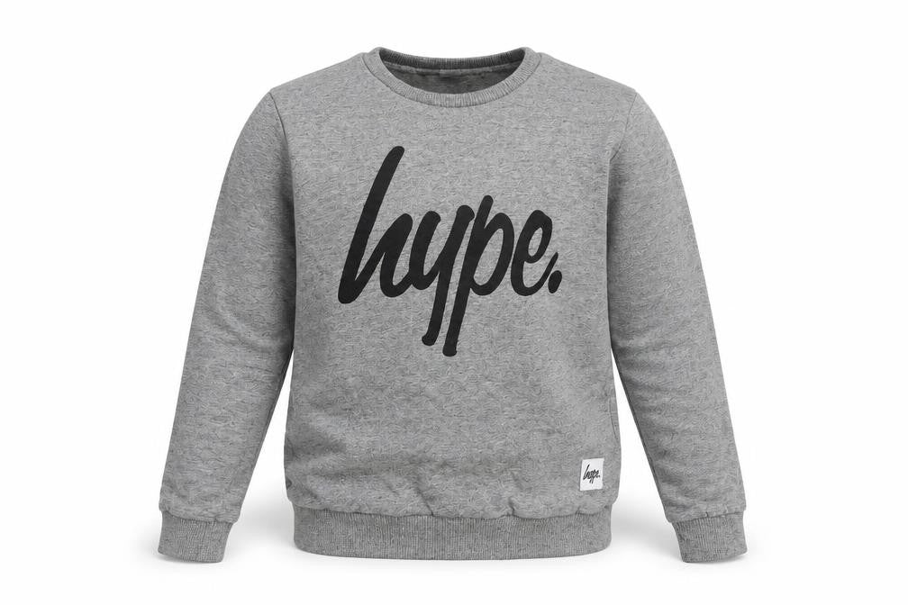 Hype Boys Grey Cotton Pullover Sweatshirt Size 11-12 Years Pullover