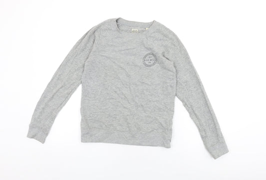 Jack Wills Womens Grey Cotton Pullover Sweatshirt Size 8 Pullover