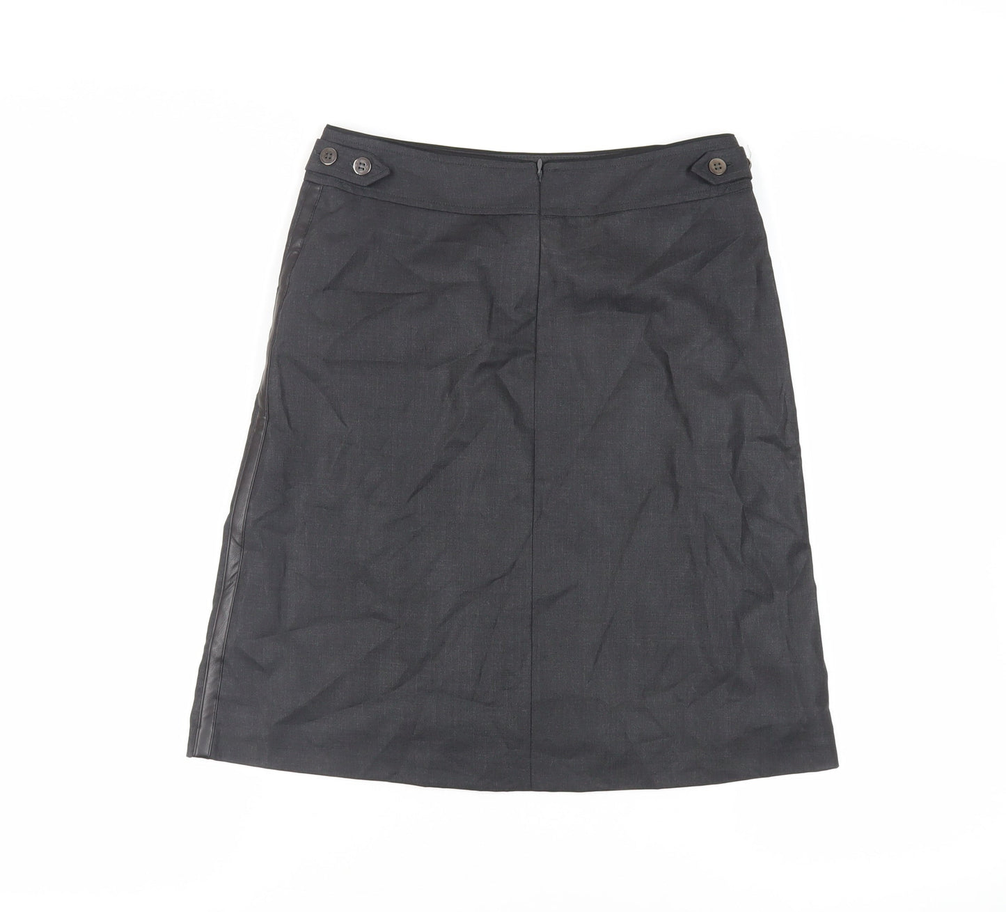 NetWork Womens Grey Wool A-Line Skirt Size 30 in Zip - Pockets