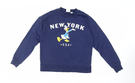 Disney Womens Blue Polyester Pullover Sweatshirt Size XS Pullover - Donald Duck