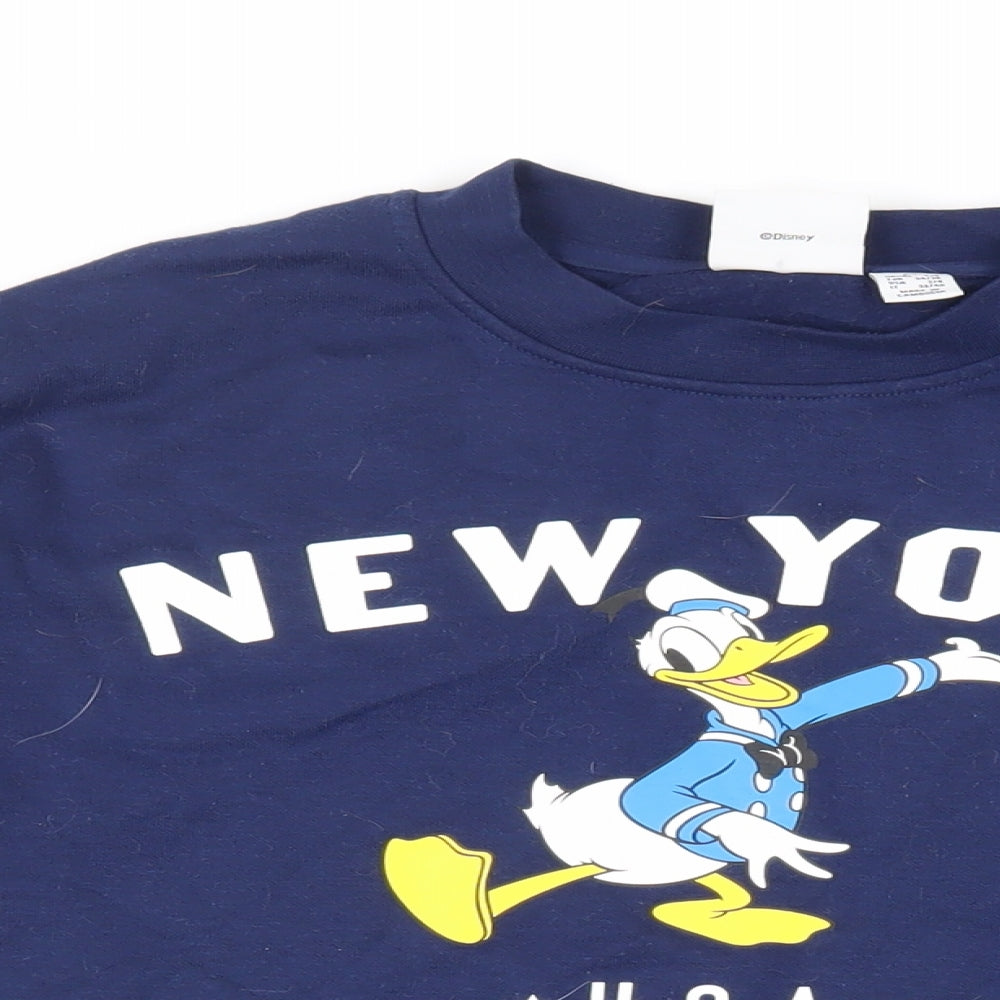 Disney Womens Blue Polyester Pullover Sweatshirt Size XS Pullover - Donald Duck