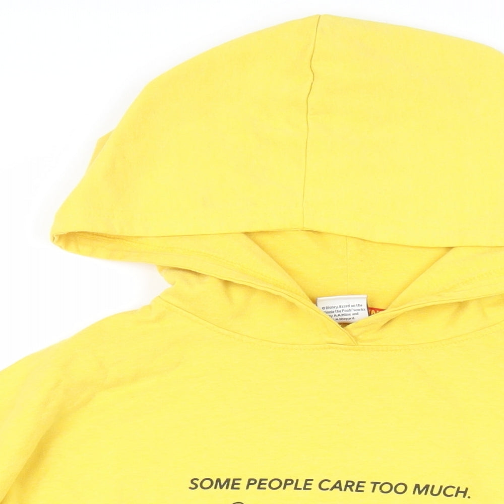 Disney Womens Yellow Polyester Pullover Hoodie Size XS Pullover - Winnie The Pooh
