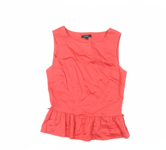 Therapy Womens Red Cotton Basic Tank Size 8 Boat Neck - Ruffle