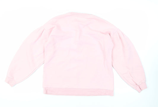 Chelsea Peers Womens Pink Cotton Pullover Sweatshirt Size S Pullover
