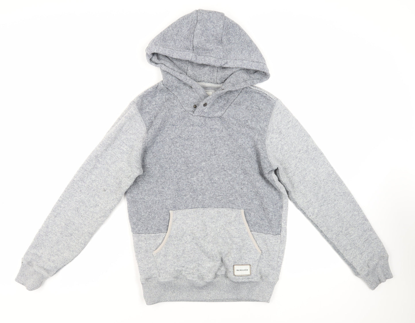 Quicksilver Mens Grey Cotton Pullover Hoodie Size S - Pockets