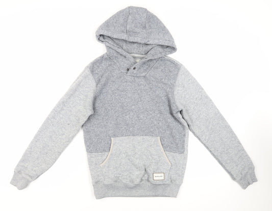 Quicksilver Mens Grey Cotton Pullover Hoodie Size S - Pockets