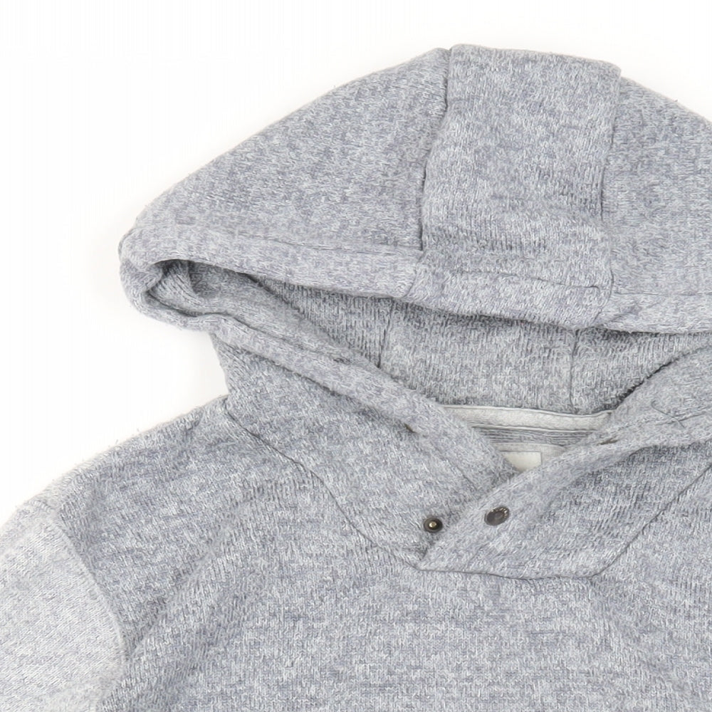 Quicksilver Mens Grey Cotton Pullover Hoodie Size S - Pockets