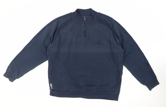 Lonsdale Mens Blue Cotton Pullover Sweatshirt Size 2XL - Logo Vintage