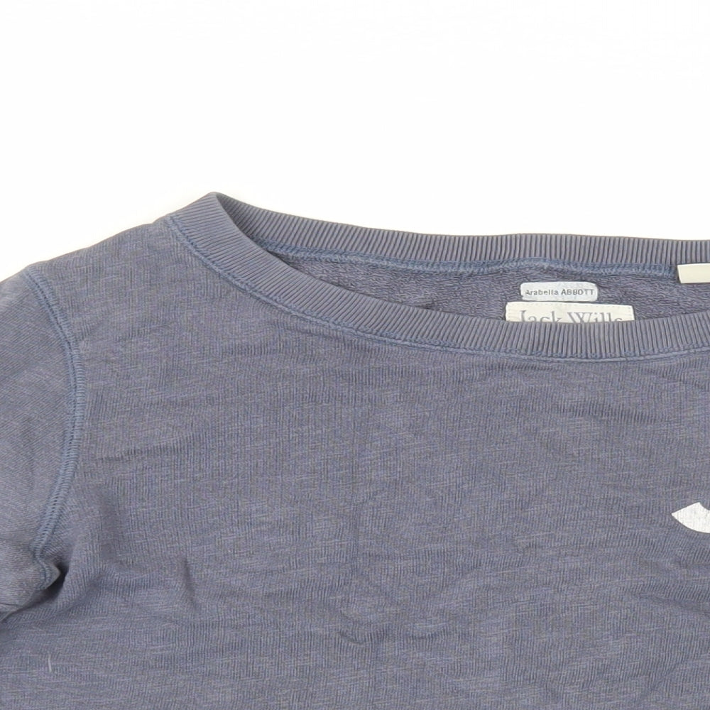 Jack Wills Womens Blue Cotton Pullover Sweatshirt Size 8 Pullover - Logo