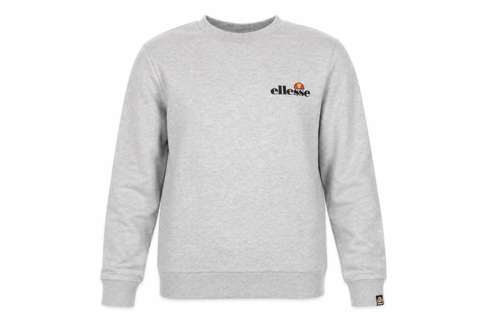 Front view of Ellesse girls’ grey cotton pullover sweatshirt, size M, pullover