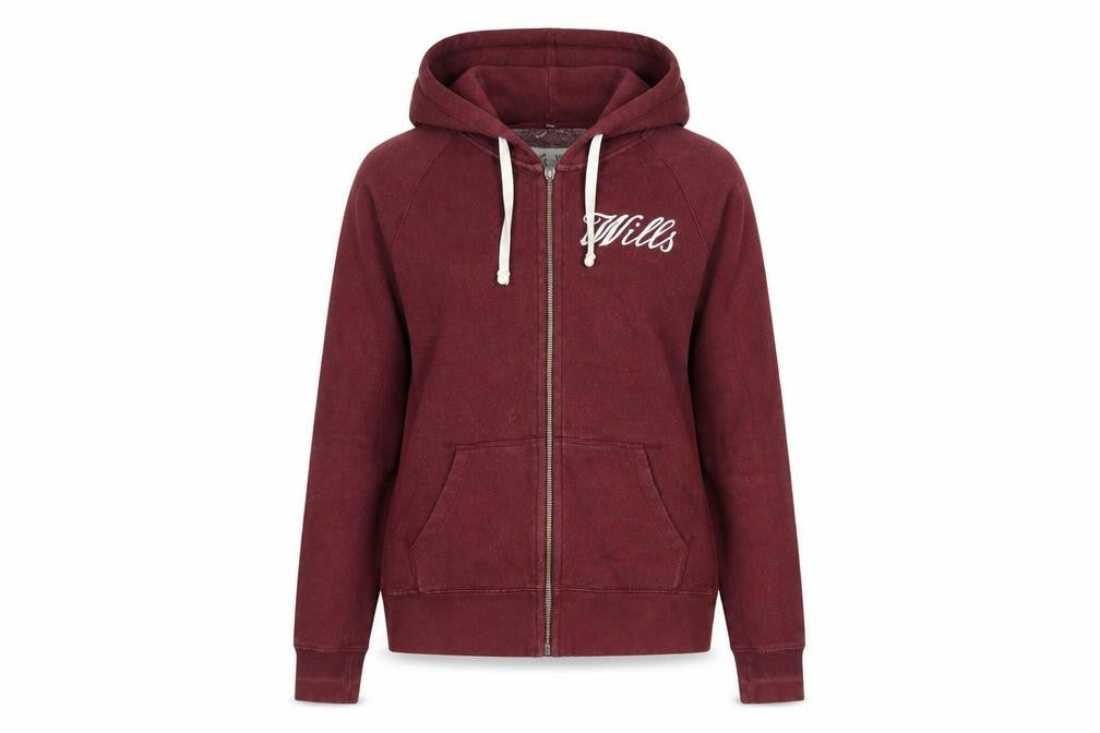 Womens UK 8 Regular Jack Wills Red Full Zip Hoodie