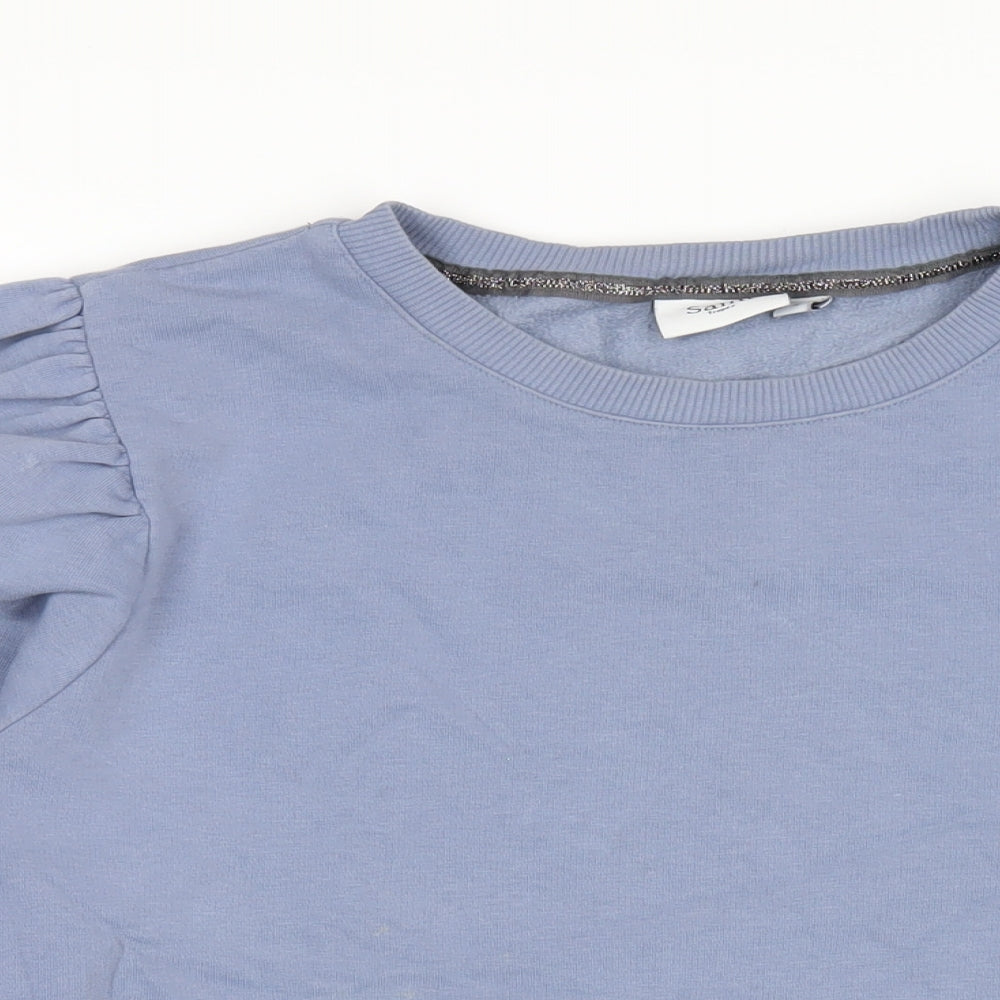Saint Tropez Clothing Womens Blue Cotton Pullover Sweatshirt Size M Pullover
