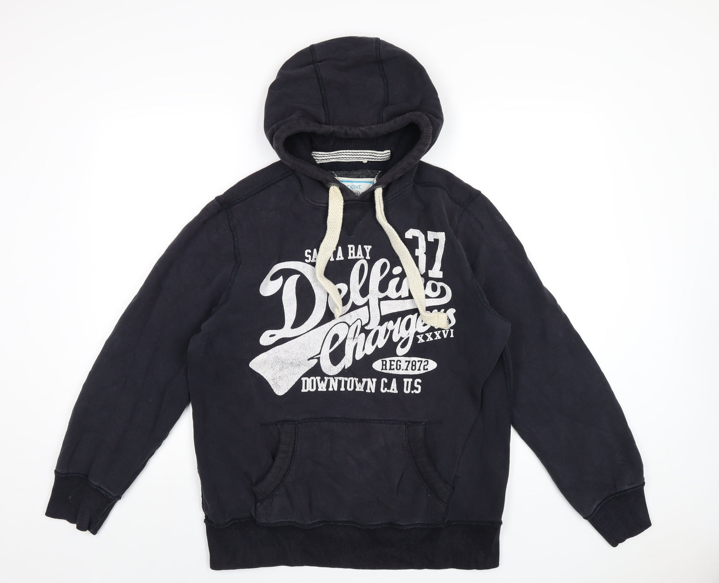 NEXT Mens Blue Cotton Pullover Hoodie Size M