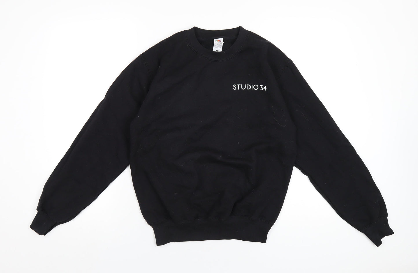Studio Thirty Four Womens Black Cotton Pullover Sweatshirt Size S Pullover