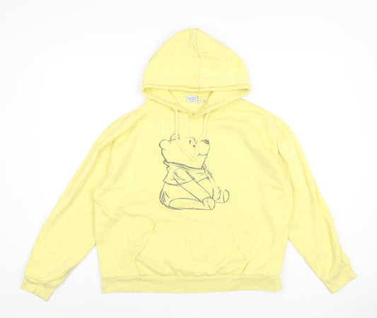 Disney Womens Yellow Cotton Pullover Hoodie Size 12 Pullover - Winnie the Pooh