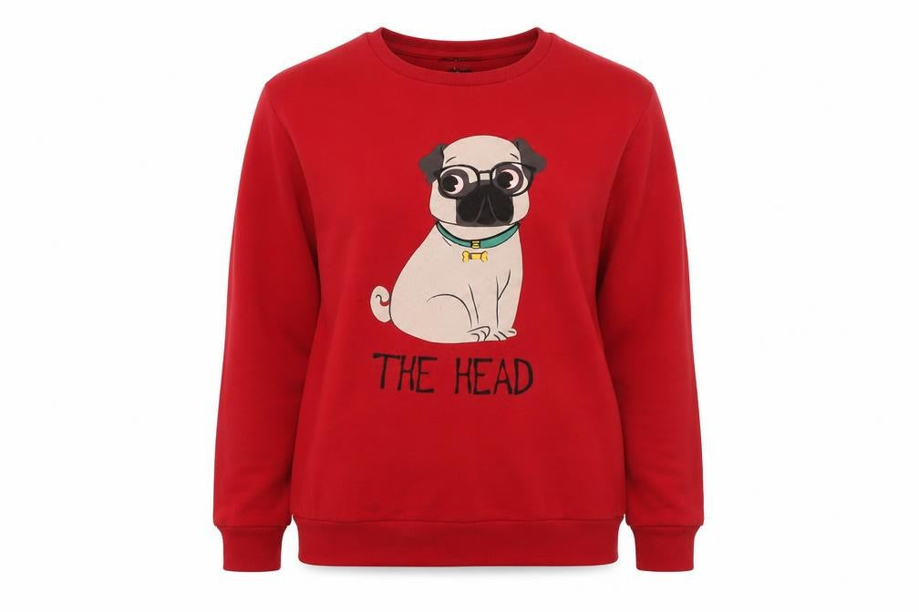 TEX Womens Red Polyester Pullover Sweatshirt Size S Pullover