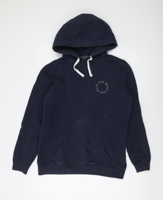 Jack Wills Womens Blue Cotton Pullover Hoodie Size 8 Pullover