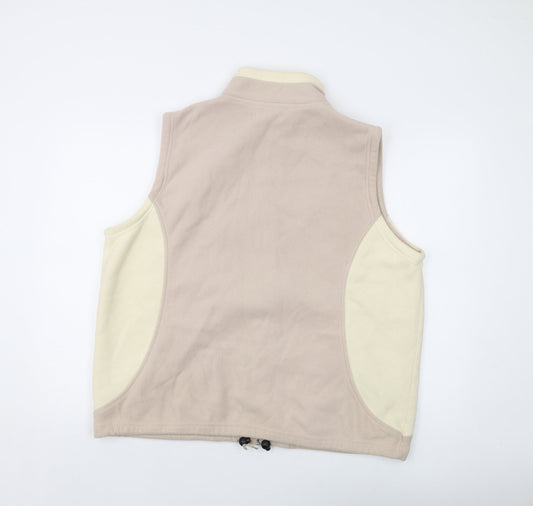 Bonmarché Womens Beige Jacket Waistcoat Size L Zip