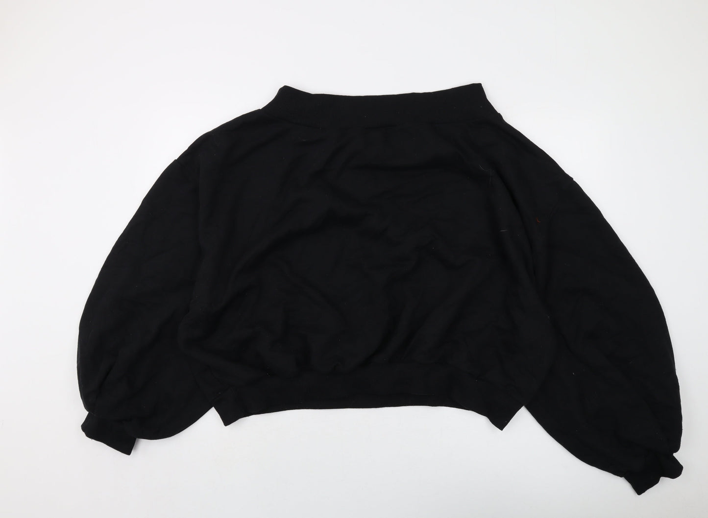 bOPOHOO Womens Black Cotton Pullover Sweatshirt Size 24 Pullover