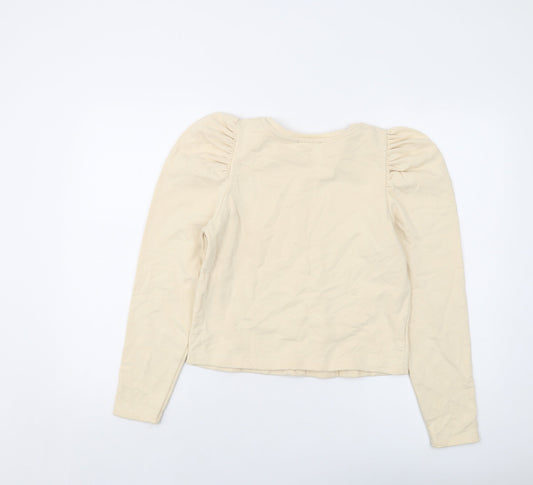 Zara Womens Beige Cotton Pullover Sweatshirt Size S Pullover