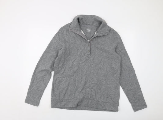 Lands' End Mens Grey Cotton Pullover Sweatshirt Size M