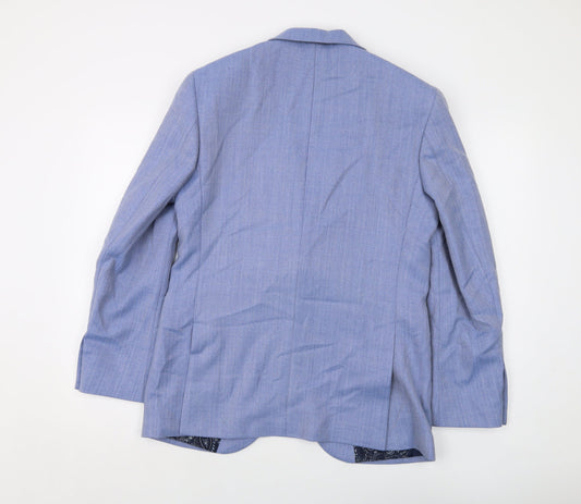 Marks and Spencer Mens Blue Polyester Jacket Suit Jacket Size 38 Regular