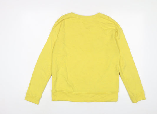 Mango Womens Yellow Cotton Pullover Sweatshirt Size S Pullover - Bye Bye
