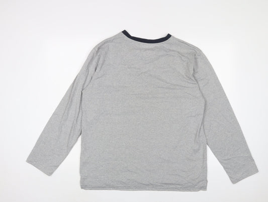 THE WHITE COMPANY Mens Grey Polyester T-Shirt Size M V-Neck - Embroidered