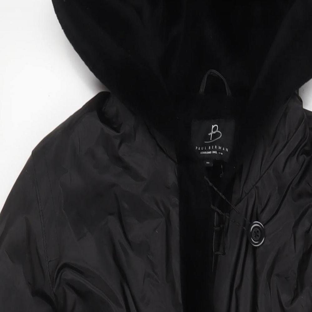 Paul Berman Womens Black Jacket Coat Size 10 Button