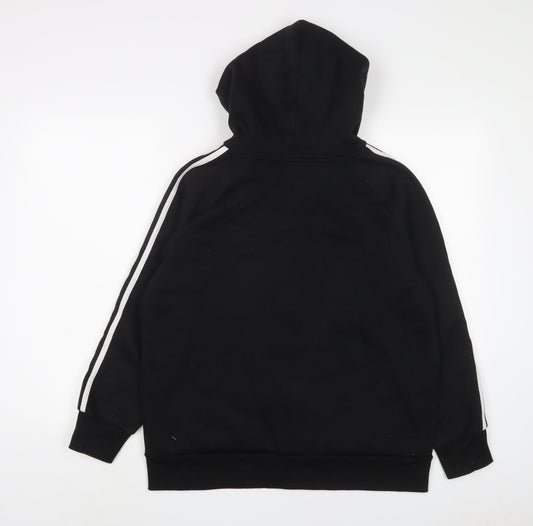 R&B Womens Black Cotton Full Zip Hoodie Size 16 Zip