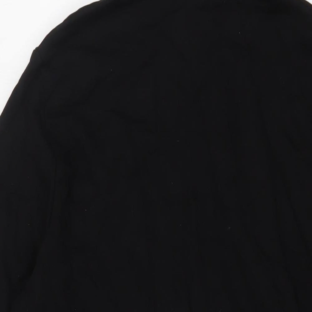 Brand and care label for ASOS men’s black cotton pullover hoodie, size 2XL