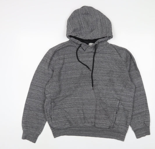 H&M Mens Grey Cotton Pullover Hoodie Size M