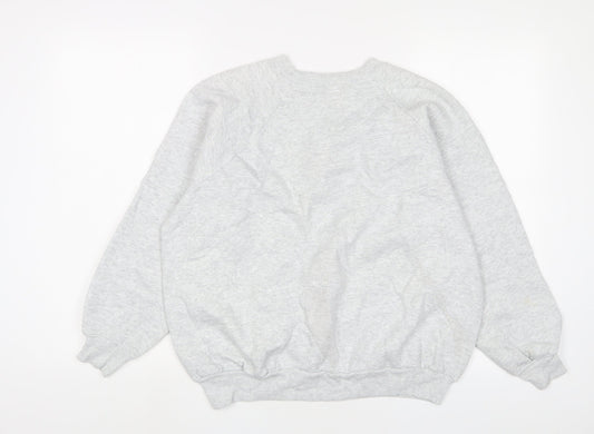 Hanes Herway Womens Grey Cotton Pullover Sweatshirt Size L Pullover - Christmas