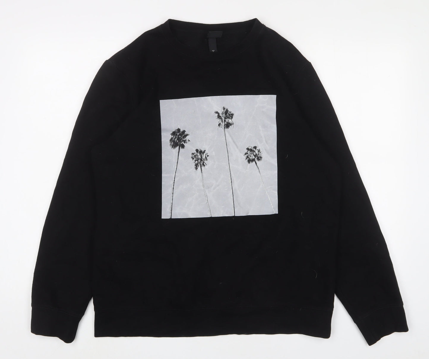 H&M Mens Black Cotton Pullover Sweatshirt Size M