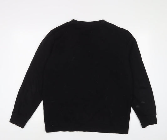 H&M Mens Black Cotton Pullover Sweatshirt Size M