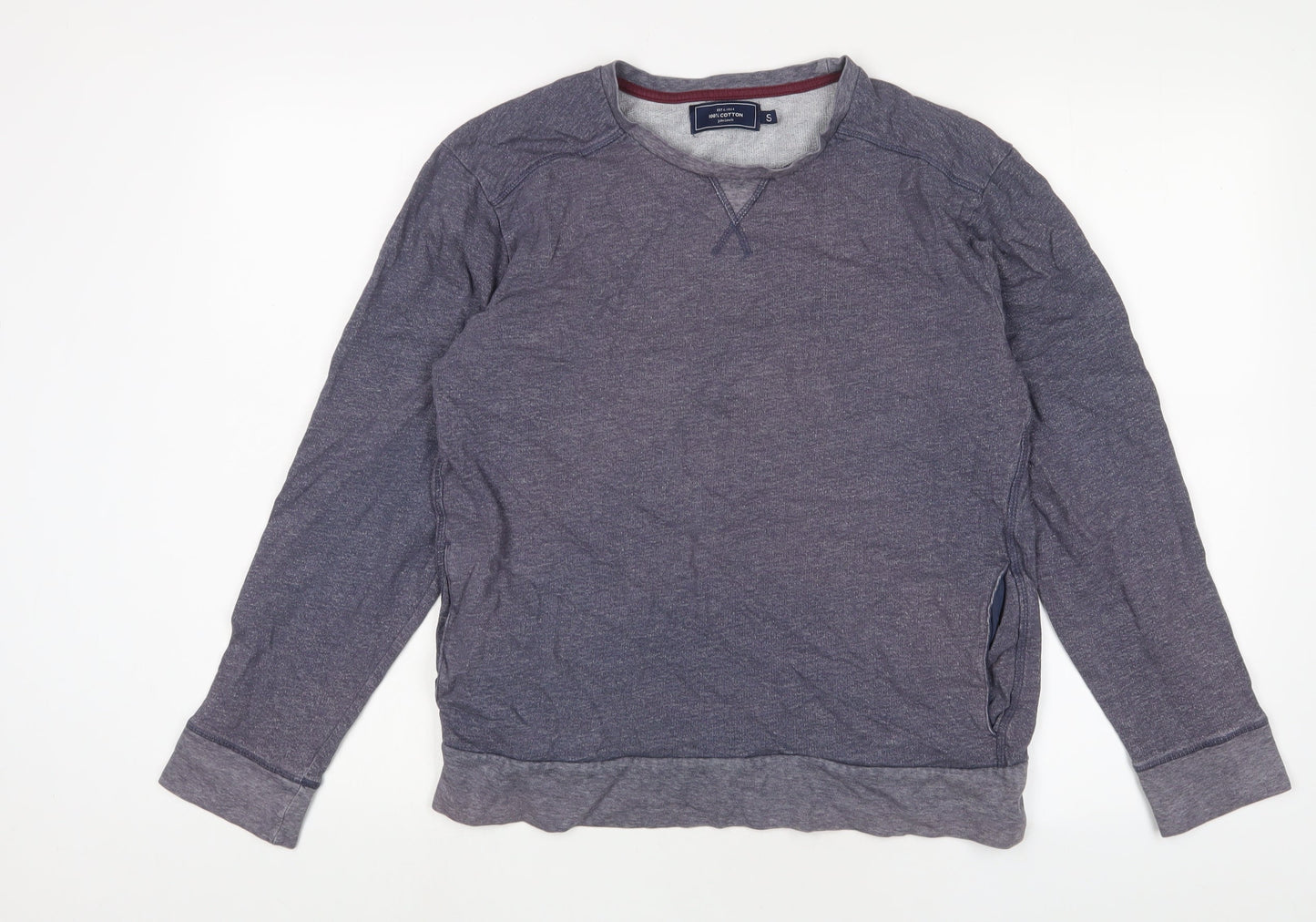 John Lewis Mens Blue Cotton Pullover Sweatshirt Size S