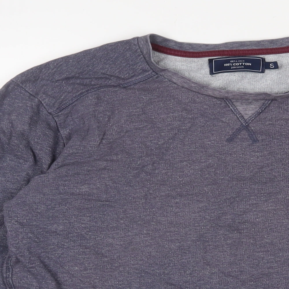 John Lewis Mens Blue Cotton Pullover Sweatshirt Size S