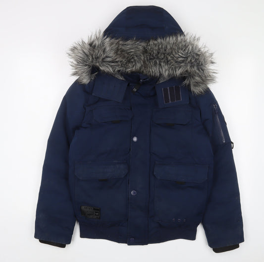 Hollister Mens Blue Bomber Jacket Jacket Size S Zip