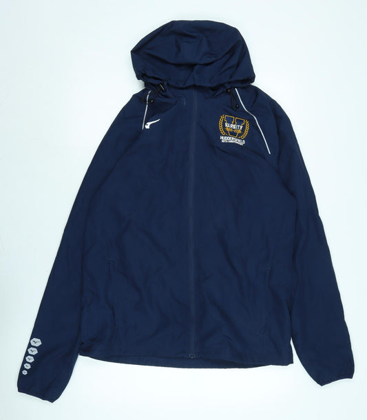 Mizuno Mens Blue Anorak Jacket Size XL Zip - Varisity Huddersfield-Bradfordwho