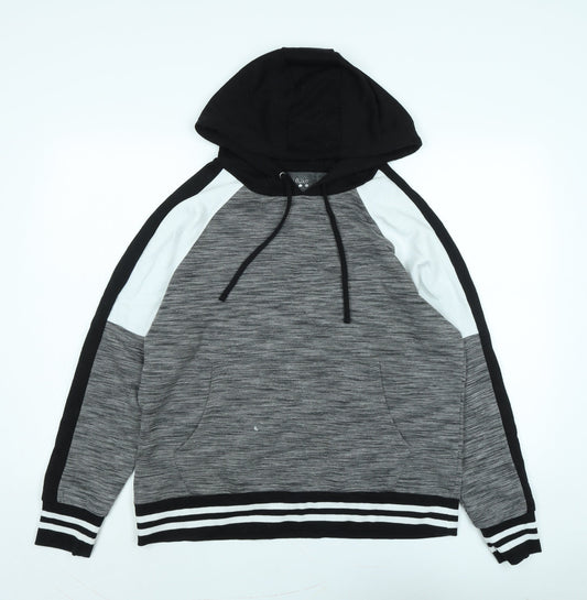 Souluxe Mens Grey Polyester Pullover Hoodie Size L - Logo