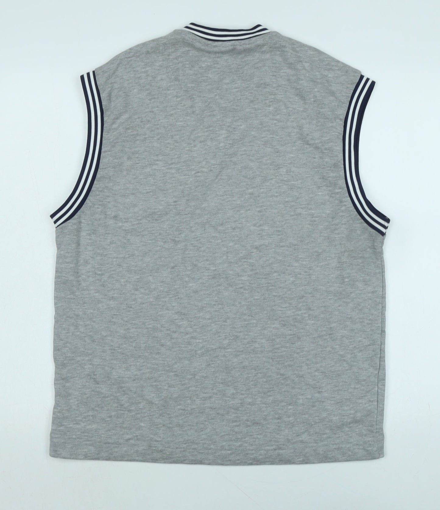 Athletic Dept Mens Grey Polyester Vest Sweatshirt Size XLT - Logo