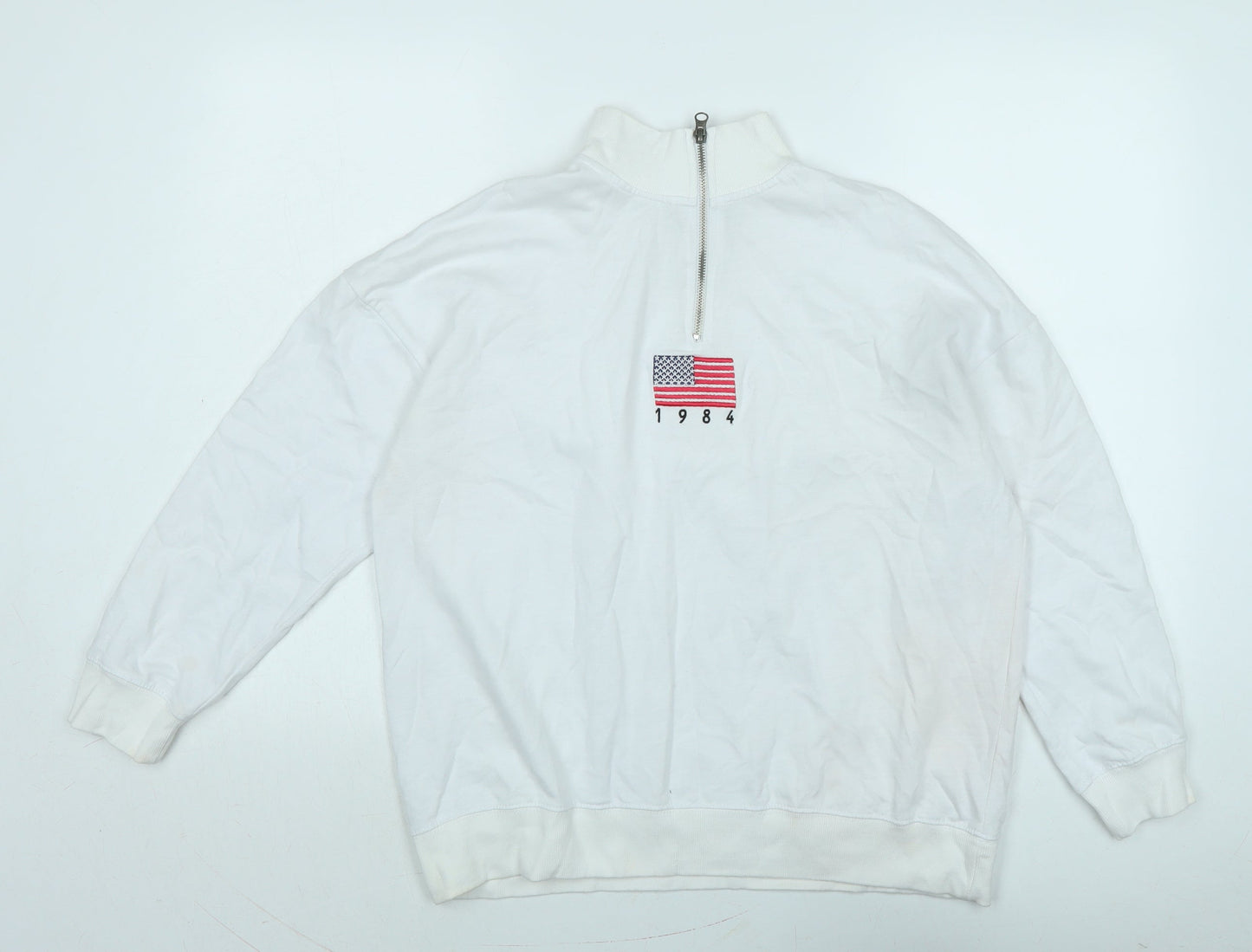 Daisy Street Womens Silver Polyester Pullover Sweatshirt Size 14 - Logo
