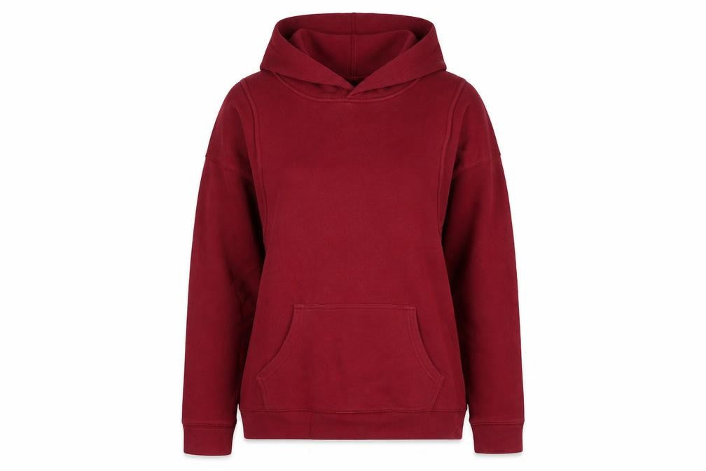 Stylish Womens Red Polyester Pullover Hoodie Size 14