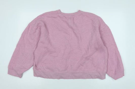 Topshop Womens Pink Polyester Pullover Sweatshirt Size S - Logo