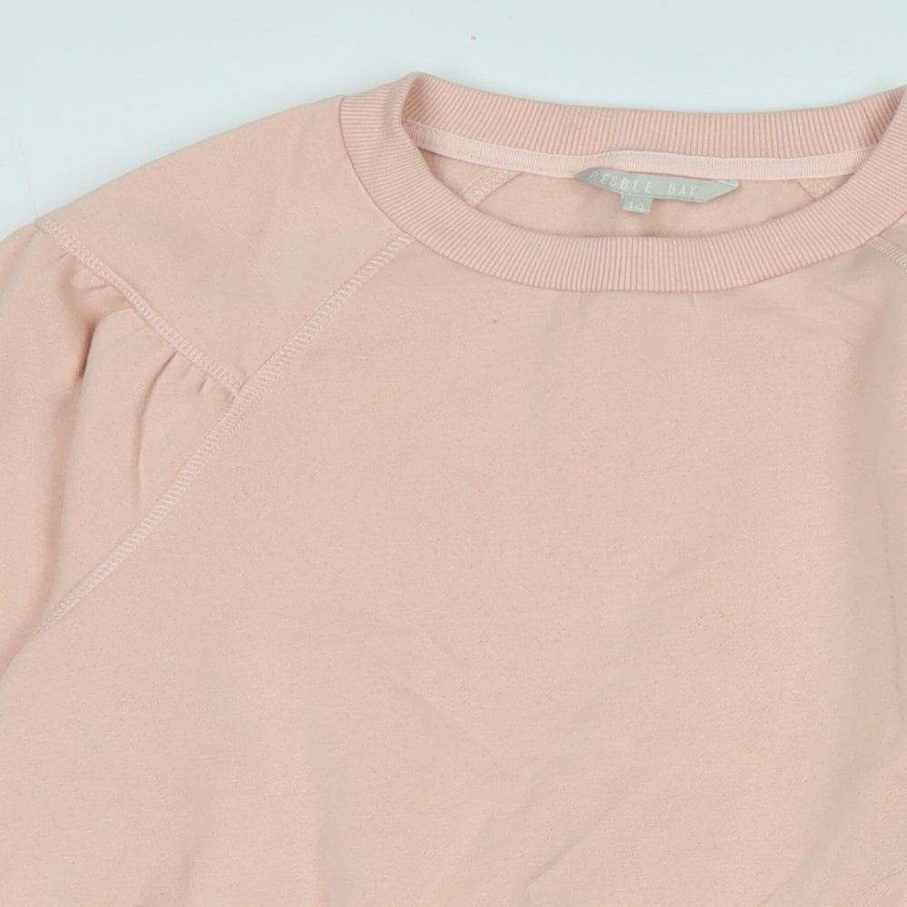 pebble bay Womens Orange Polyester Pullover Sweatshirt Size 14