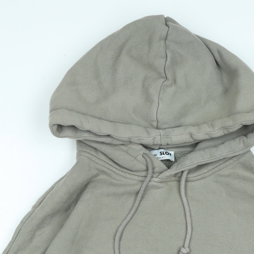 Sl'oy Womens Beige Polyester Pullover Hoodie Size M