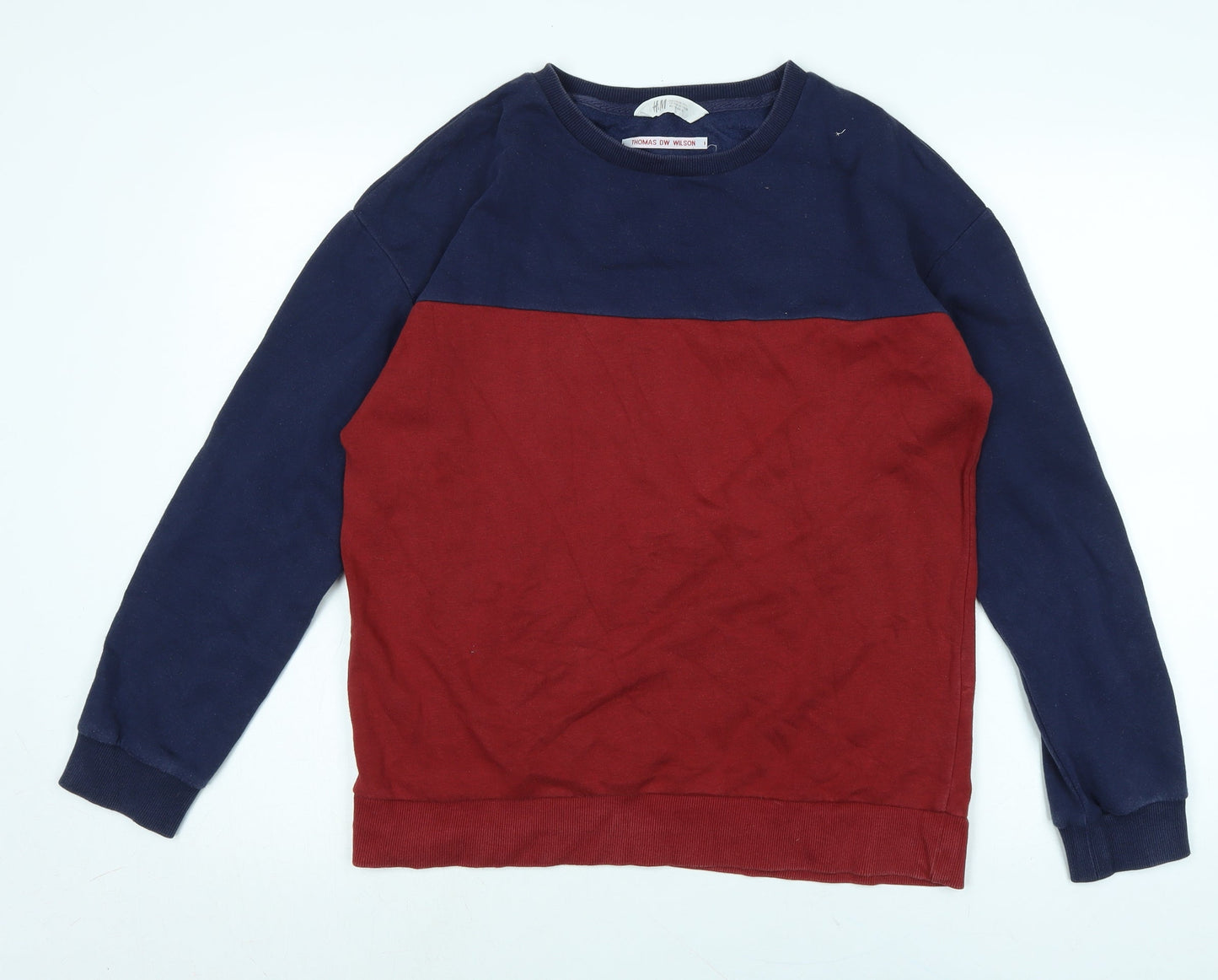 H&M Boys Blue Polyester Pullover Sweatshirt Size 14 Years